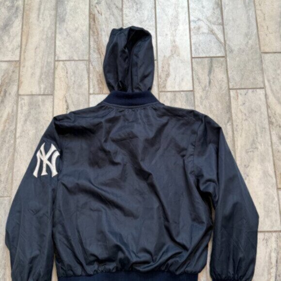 Genuine Merchandise kids youth medium 7/8 blue/white hooded MLB jacket MSRP $120 - Picture 4 of 5